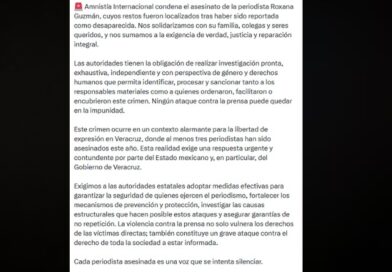 CONDENAN EL ASESINATO DE PERIODISTA EN VERACRUZ