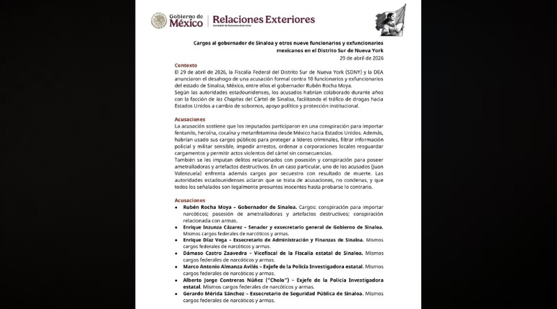 LA SRE REALIZA UNA CORRECCIÓN A MEDIAS