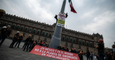 GREENPEACE TOMA EL ASTA DEL ZÓCALO